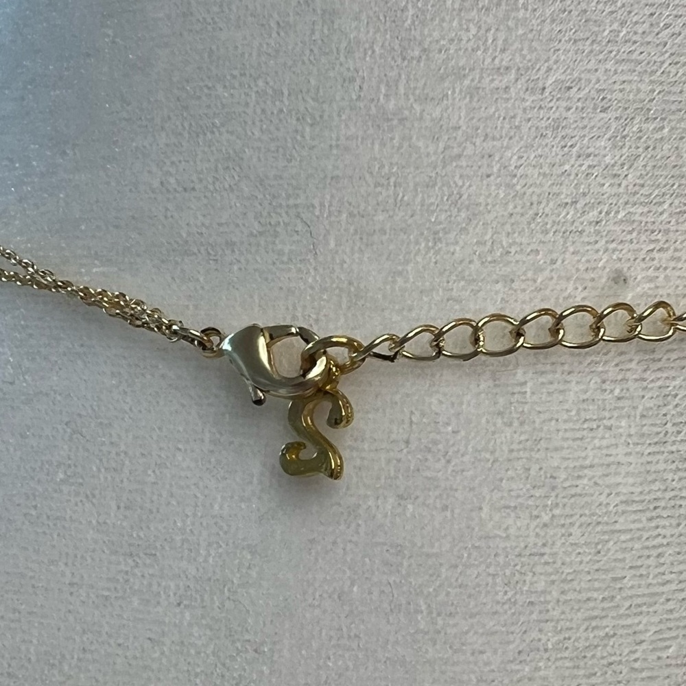 Gold tone costume double layer cresent moon adjustable necklace - Picture 5 of 7